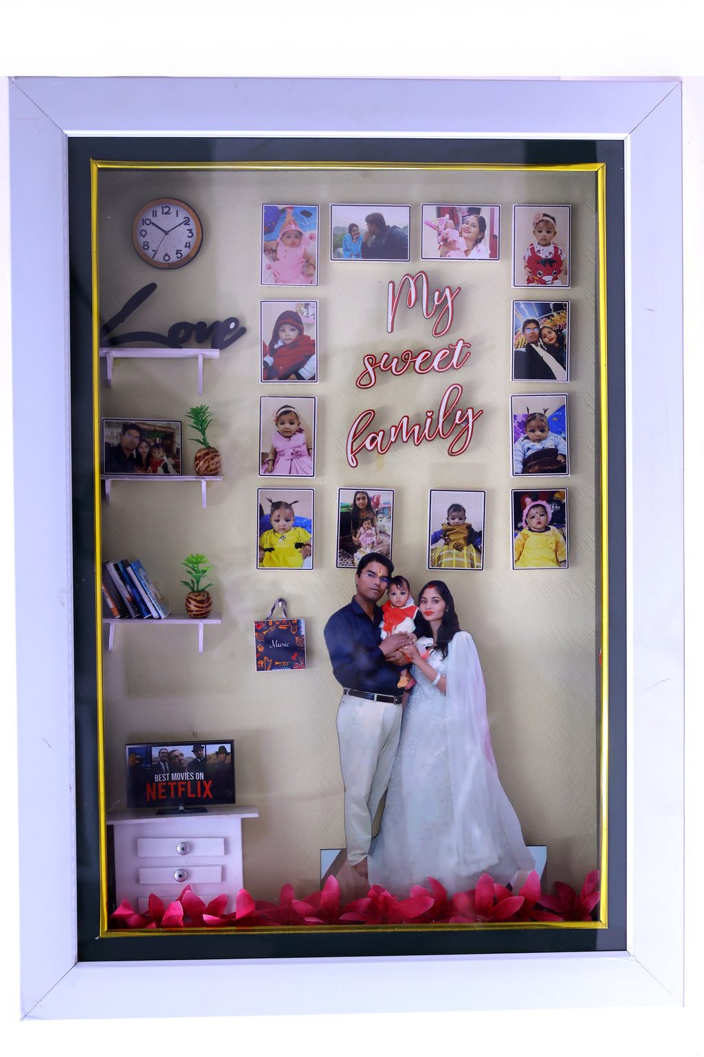 Personalized Family Living Room Theme 3D Light Box Frame with LED Lighting | KDS Creation