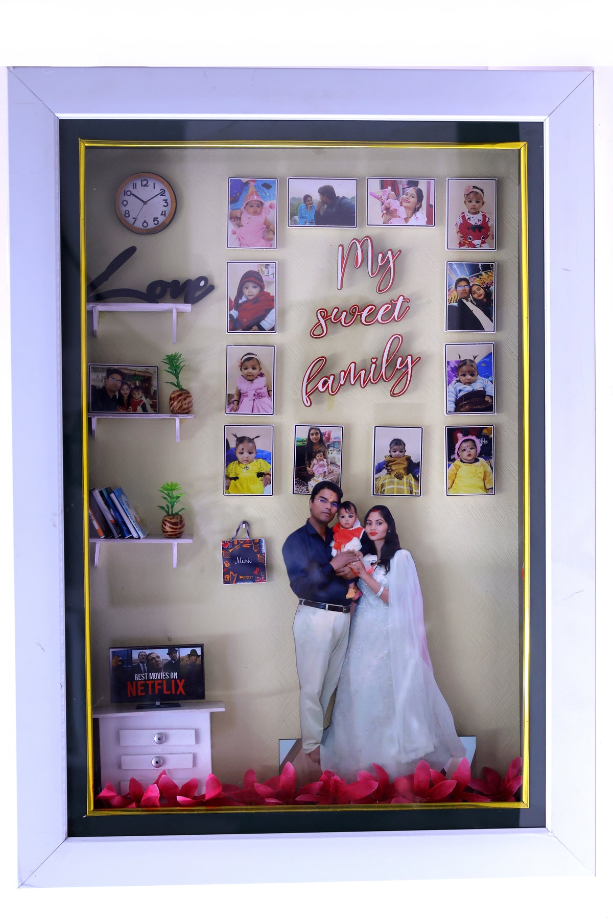Personalized Family Living Room Theme 3D Light Box Frame with LED Lighting | KDS Creation